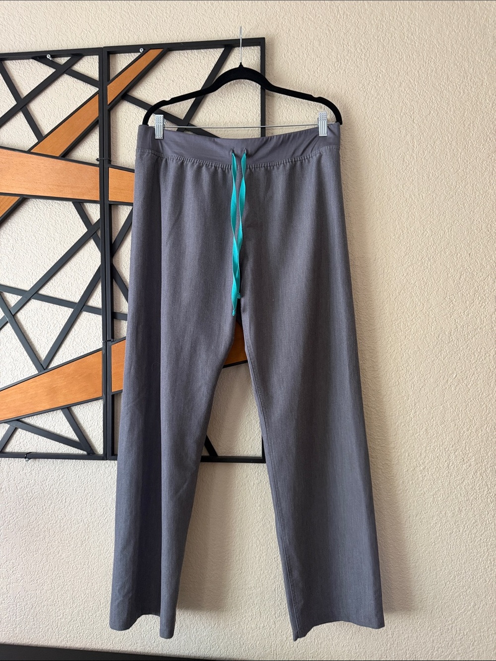 Figs Women’s Gray Joggers with Teal Drawstring